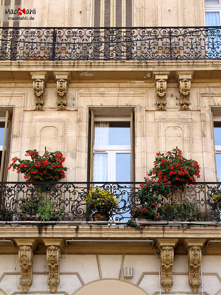 Majestätischer Balkon mit Blumen